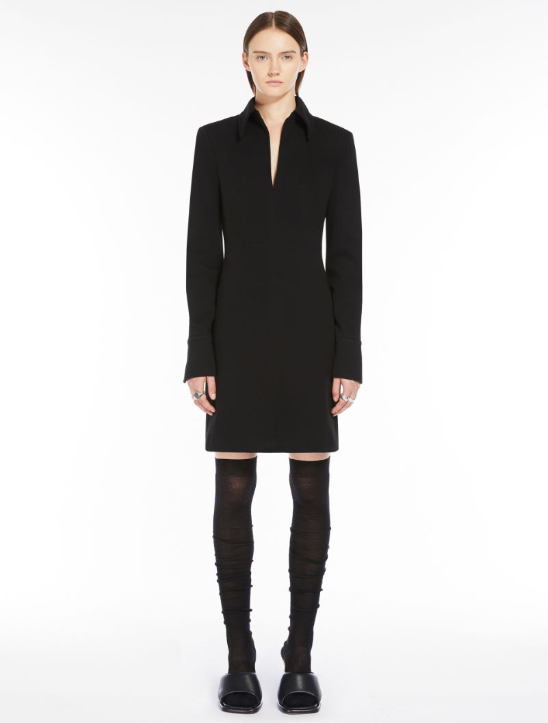 Wool-blend jersey dress - BLACK - Sportmax