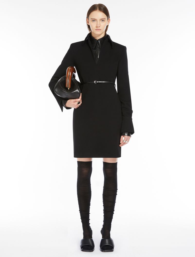 Wool-blend jersey dress - BLACK - Sportmax