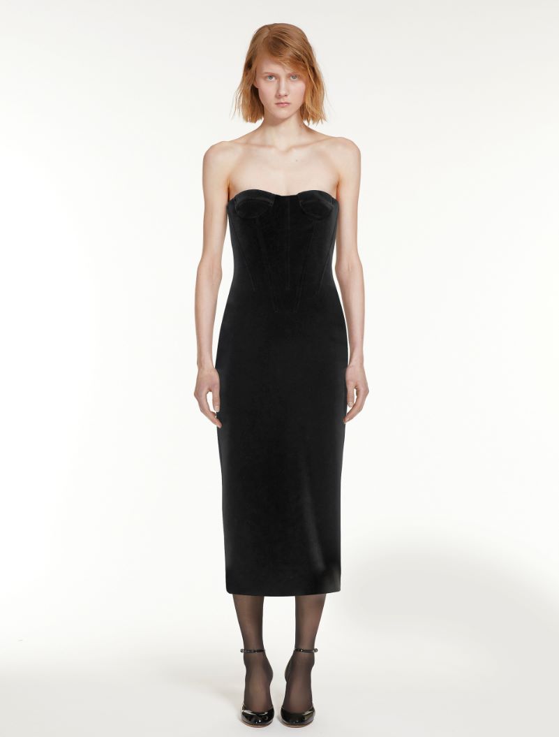 Velvet bustier dress - BLACK - Sportmax