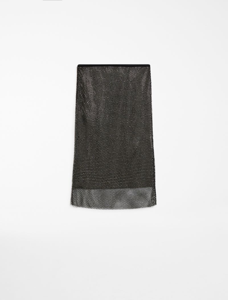 Rhinestone tulle skirt - BLACK - Sportmax