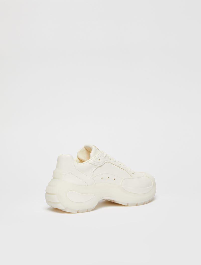 Chunky-sole leather sneakers - MILK - Sportmax