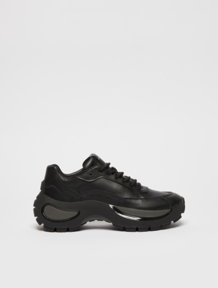 Chunky-sole leather sneakers - BLACK - Sportmax