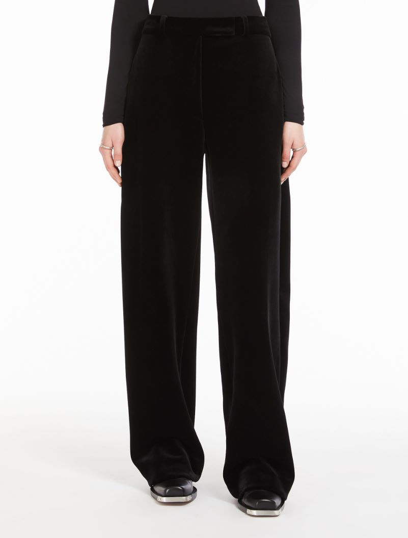 Soft velvet trousers - BLACK - Sportmax