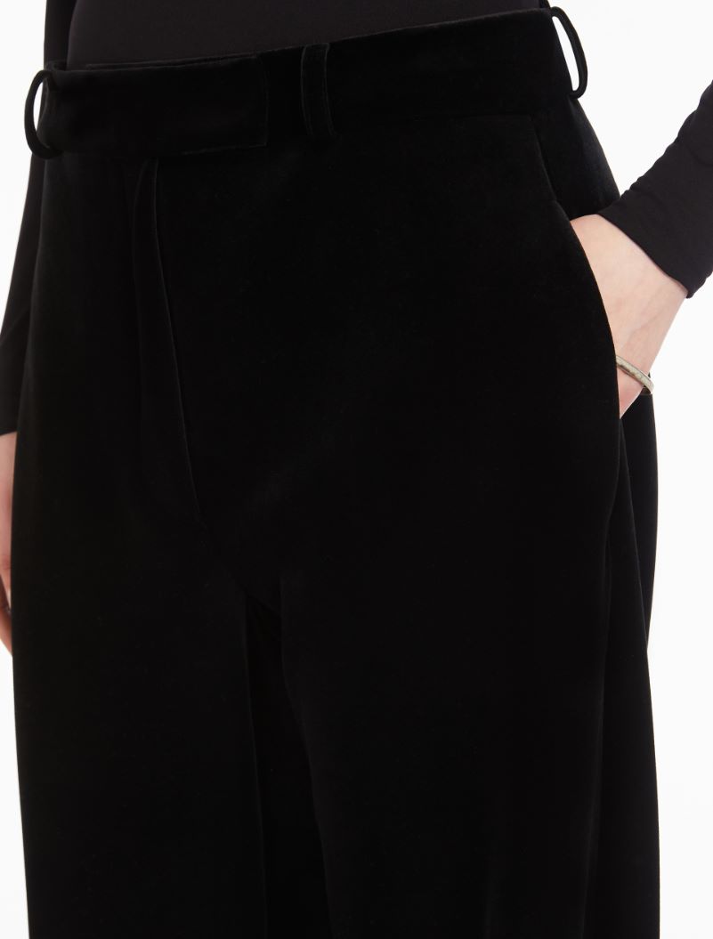 Soft velvet trousers - BLACK - Sportmax