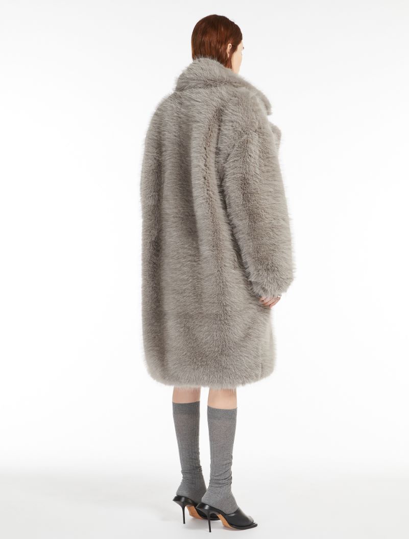 Faux fur coat - PEARL GREY - Sportmax