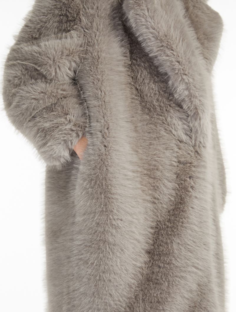 Faux fur coat - PEARL GREY - Sportmax