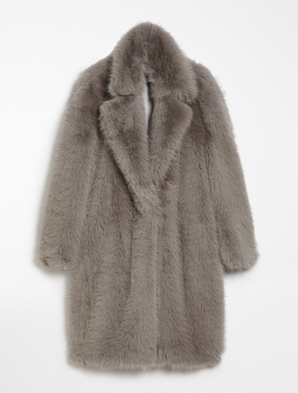 Faux fur coat - PEARL GREY - Sportmax