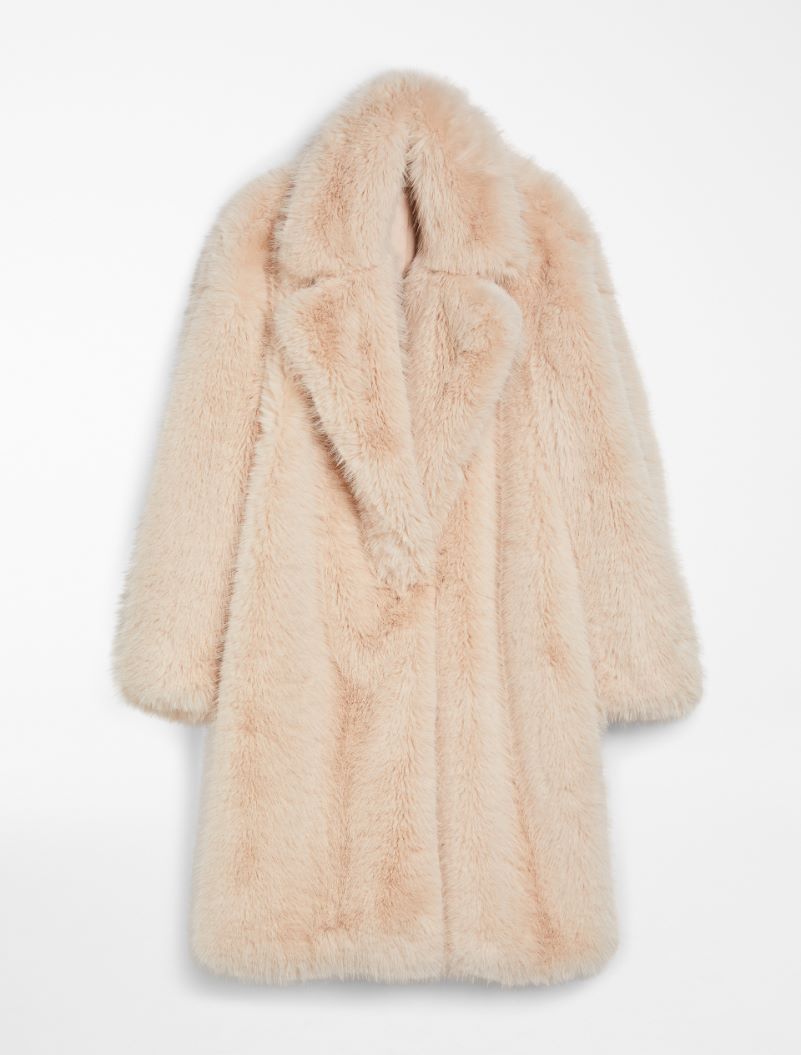 Pink faux fur coat zara on sale