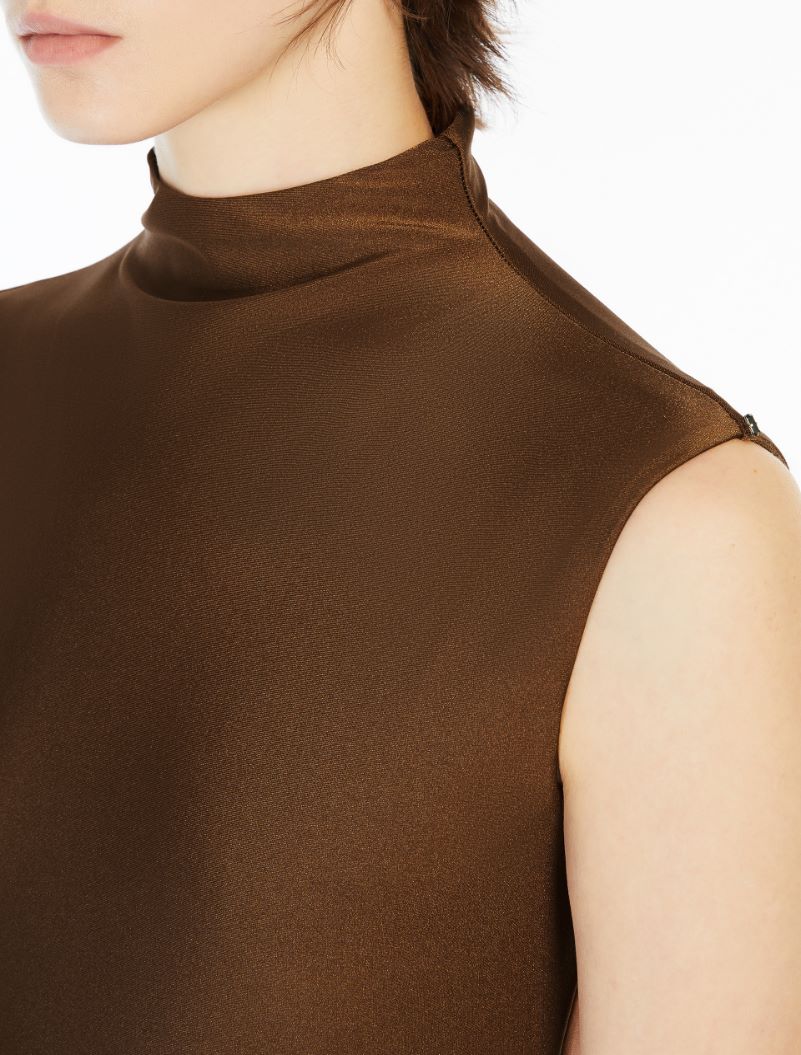 Shiny Lycra bodysuit - BROWN BRONZE - Sportmax