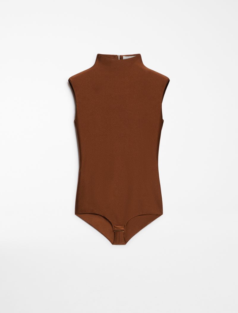 Shiny Lycra bodysuit - BROWN BRONZE - Sportmax