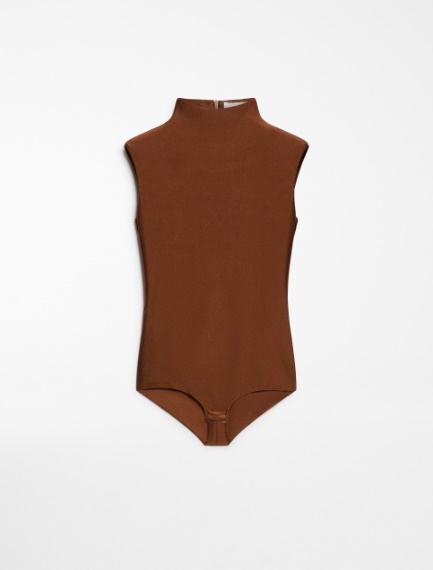 Shiny Lycra bodysuit - BROWN BRONZE - Sportmax