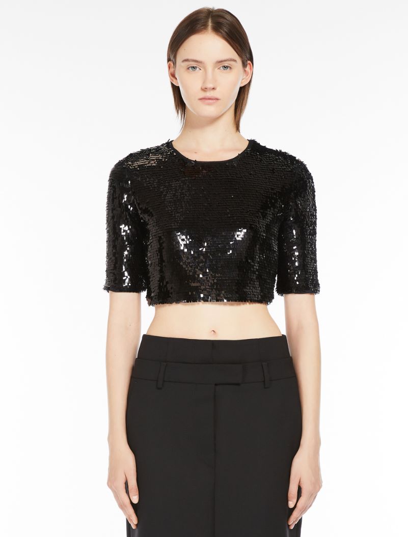 Short sequin top - BLACK - Sportmax