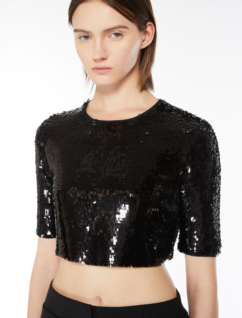 Short sequin top - BLACK - Sportmax