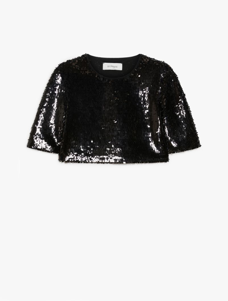 Short sequin top - BLACK - Sportmax