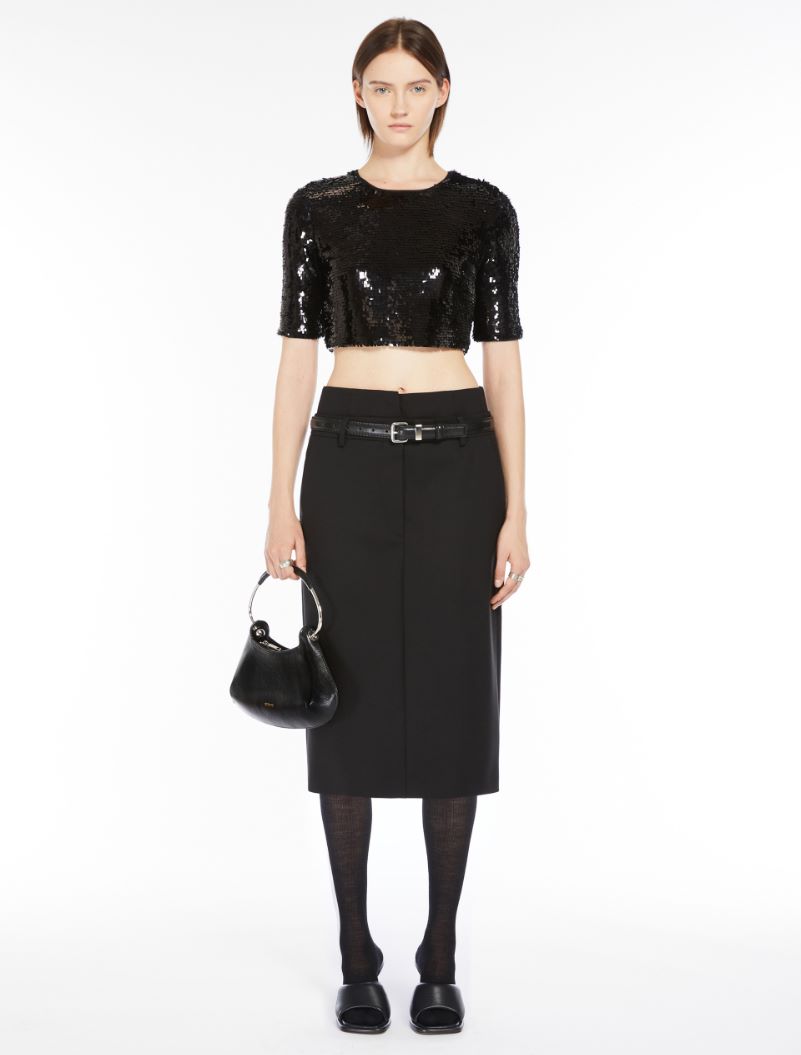 Short sequin top - BLACK - Sportmax