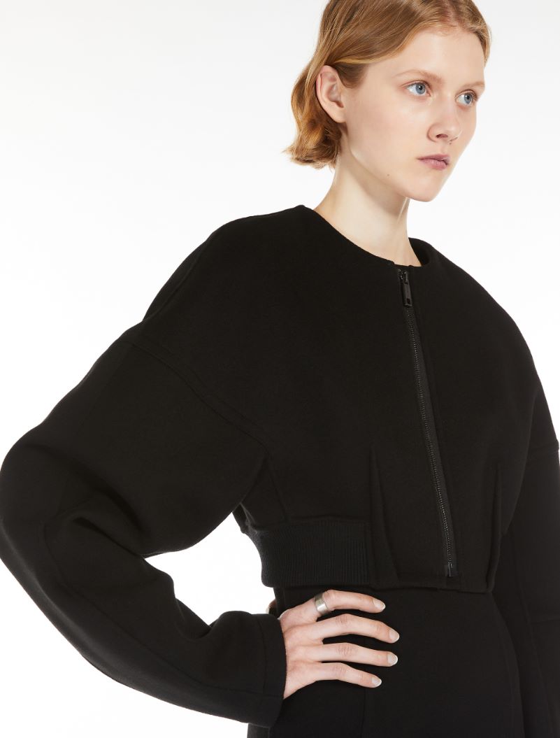 Wool micro bomber jacket - BLACK - Sportmax