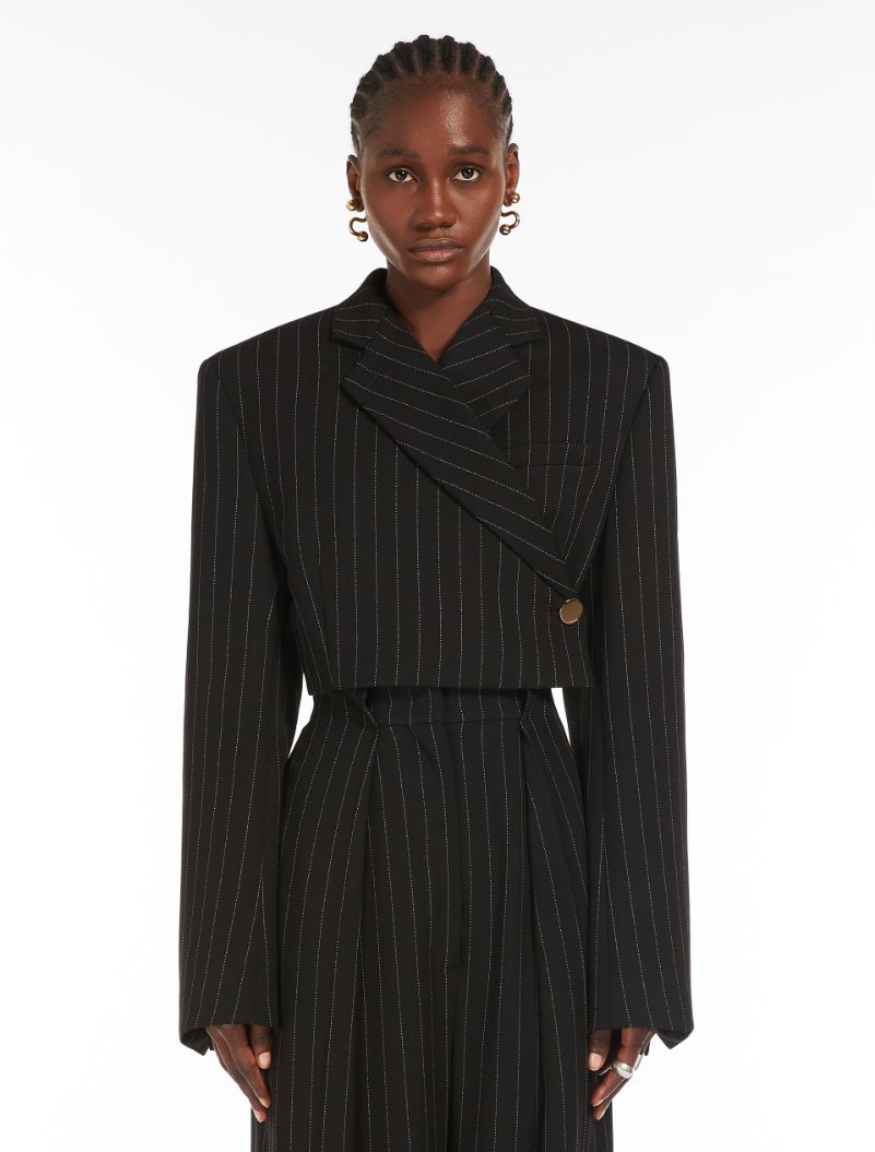 Short pinstriped blazer - BLACK - Sportmax