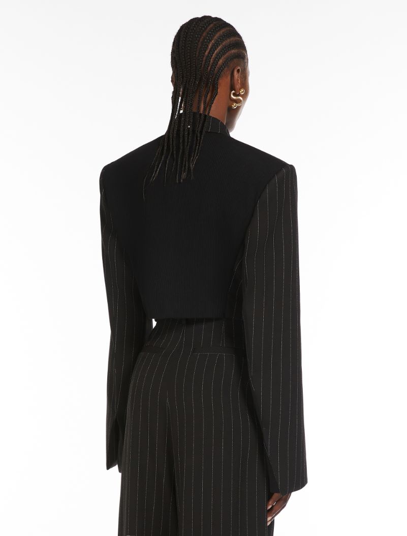 Short pinstriped blazer - BLACK - Sportmax