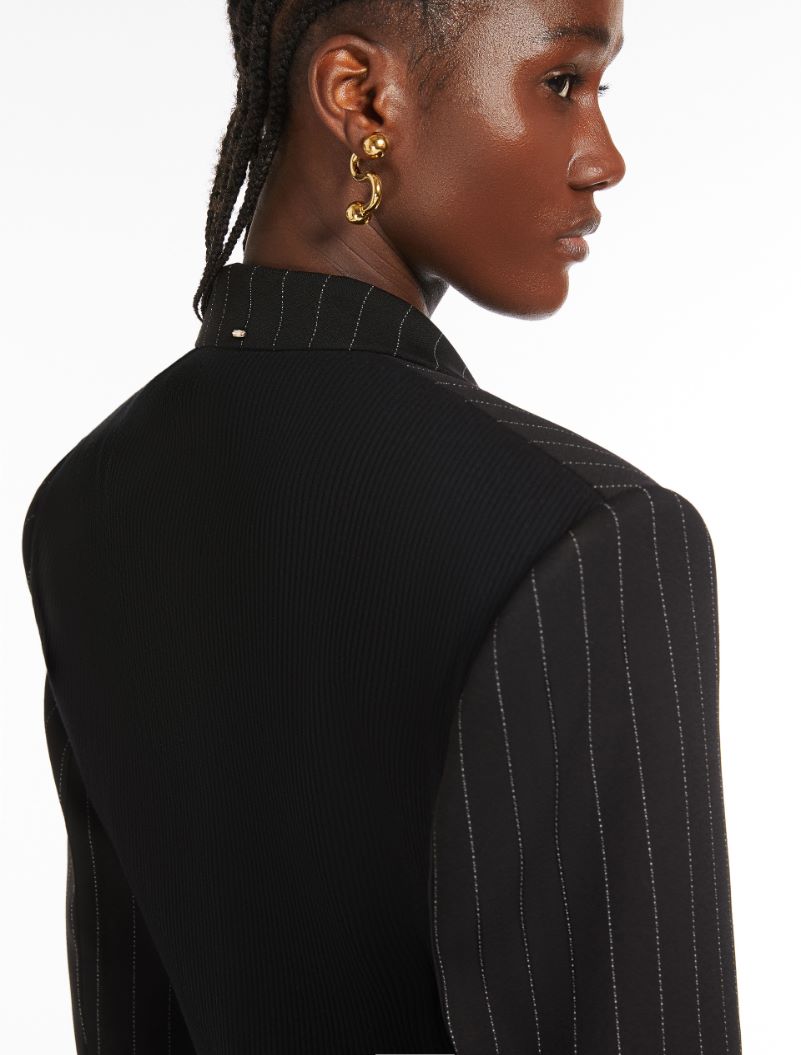 Short pinstriped blazer - BLACK - Sportmax