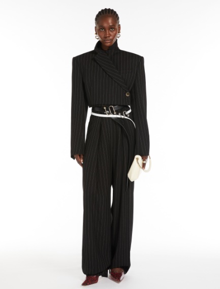 Short pinstriped blazer - BLACK - Sportmax