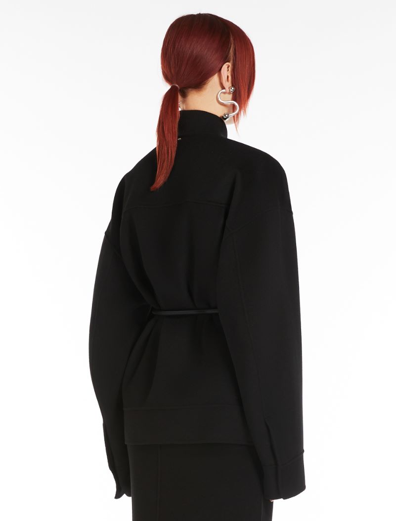 Oversized wool bomber jacket - BLACK - Sportmax