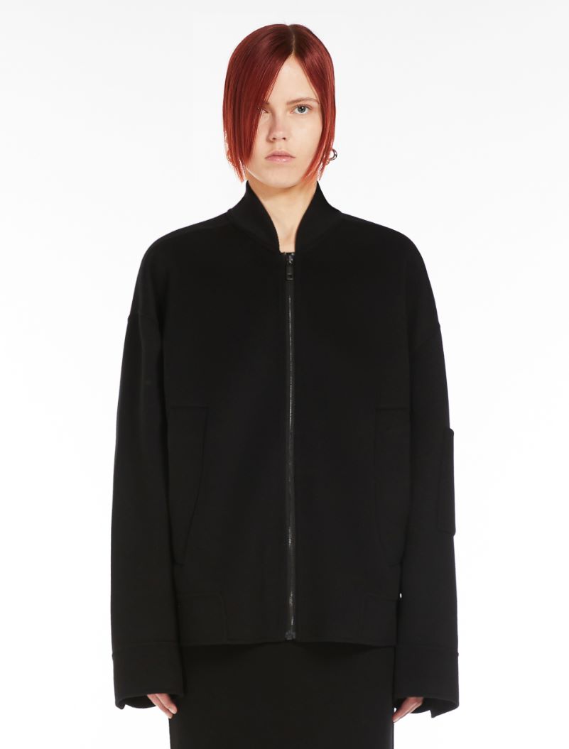 Oversized wool bomber jacket - BLACK - Sportmax