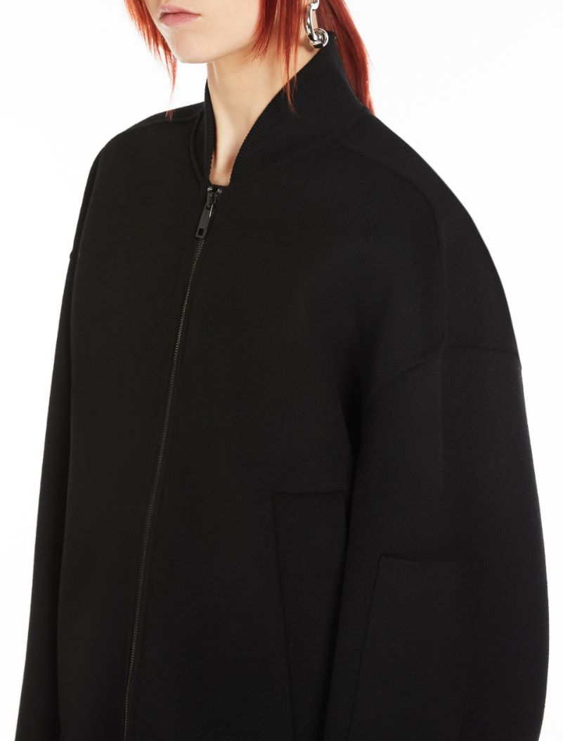 Oversized wool bomber jacket - BLACK - Sportmax