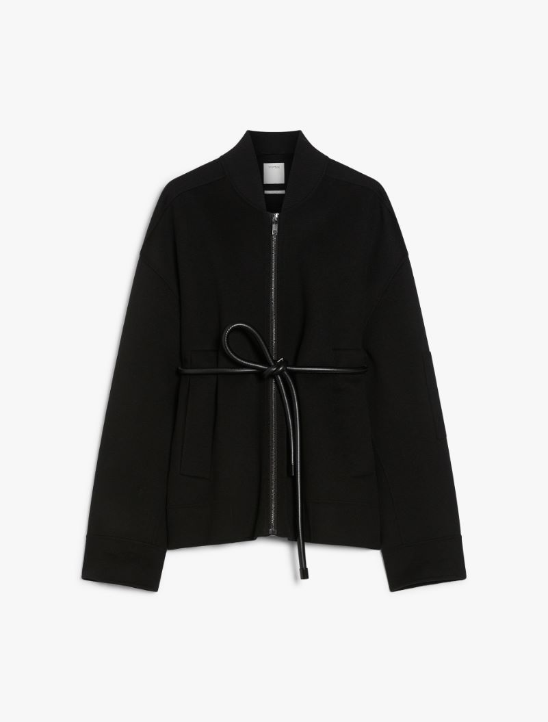 Oversized wool bomber jacket - BLACK - Sportmax