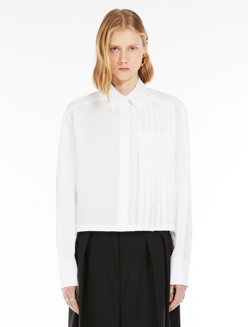 Boxy shirt with pleats - OPTICAL WHITE - Sportmax