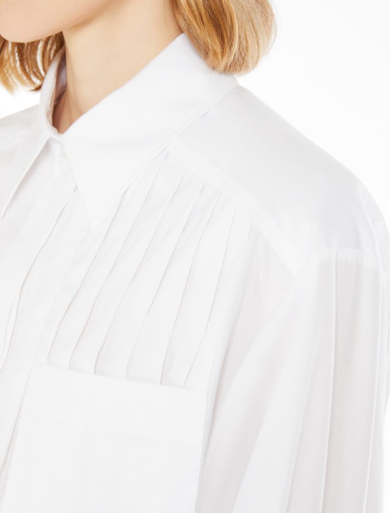 Boxy shirt with pleats - OPTICAL WHITE - Sportmax