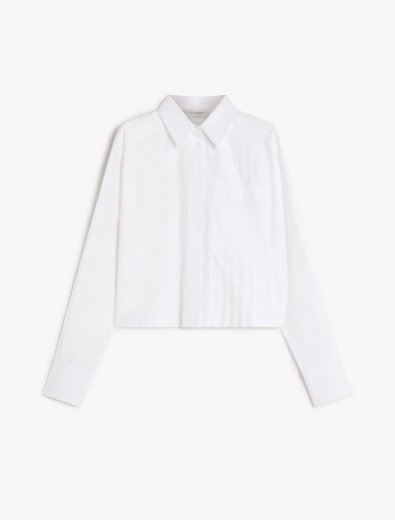 Boxy shirt with pleats - OPTICAL WHITE - Sportmax