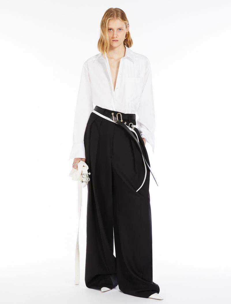 Boxy shirt with pleats - OPTICAL WHITE - Sportmax