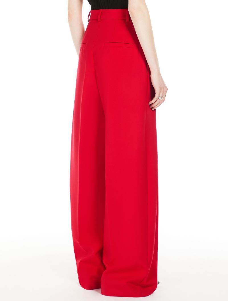 Stretch wool boyfriend trousers - RED - Sportmax