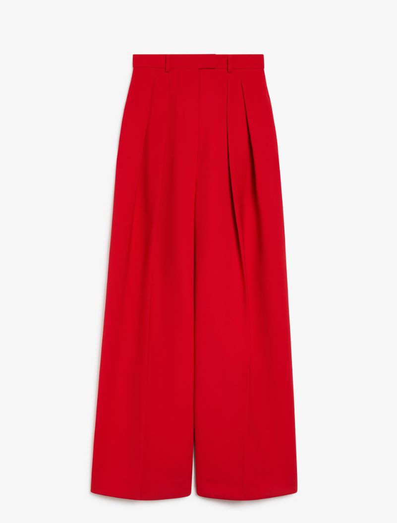 Stretch wool boyfriend trousers - RED - Sportmax