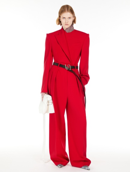 Pantalone boyfriend in lana stretch - ROSSO - Sportmax