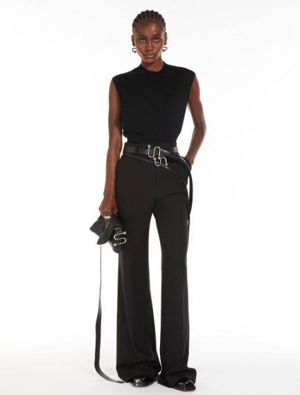 Flared tailored trousers - BLACK - 