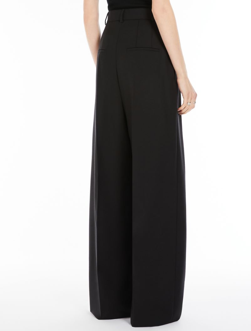 Wool wide-leg trousers - BLACK - Sportmax