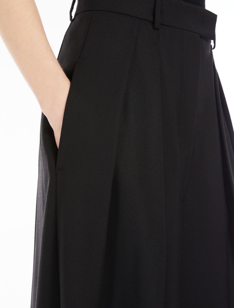 Wool wide-leg trousers - BLACK - Sportmax