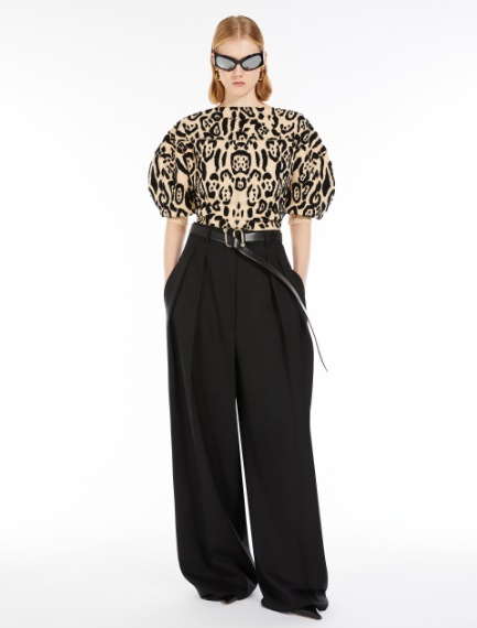 Pantalone wide leg in lana - NERO - Sportmax