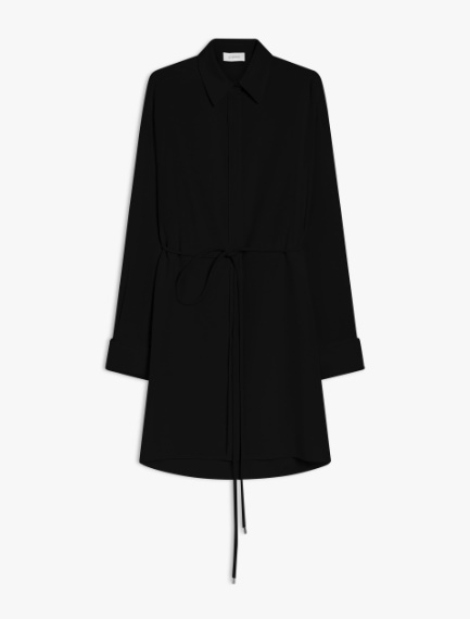 Oversized stretch-silk shirt dress - BLACK - Sportmax