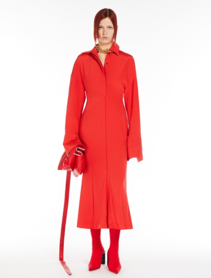 Long mermaid shirt dress - RED - Sportmax