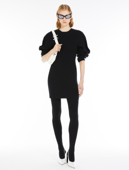 Stretch-cotton knit dress - BLACK - Sportmax