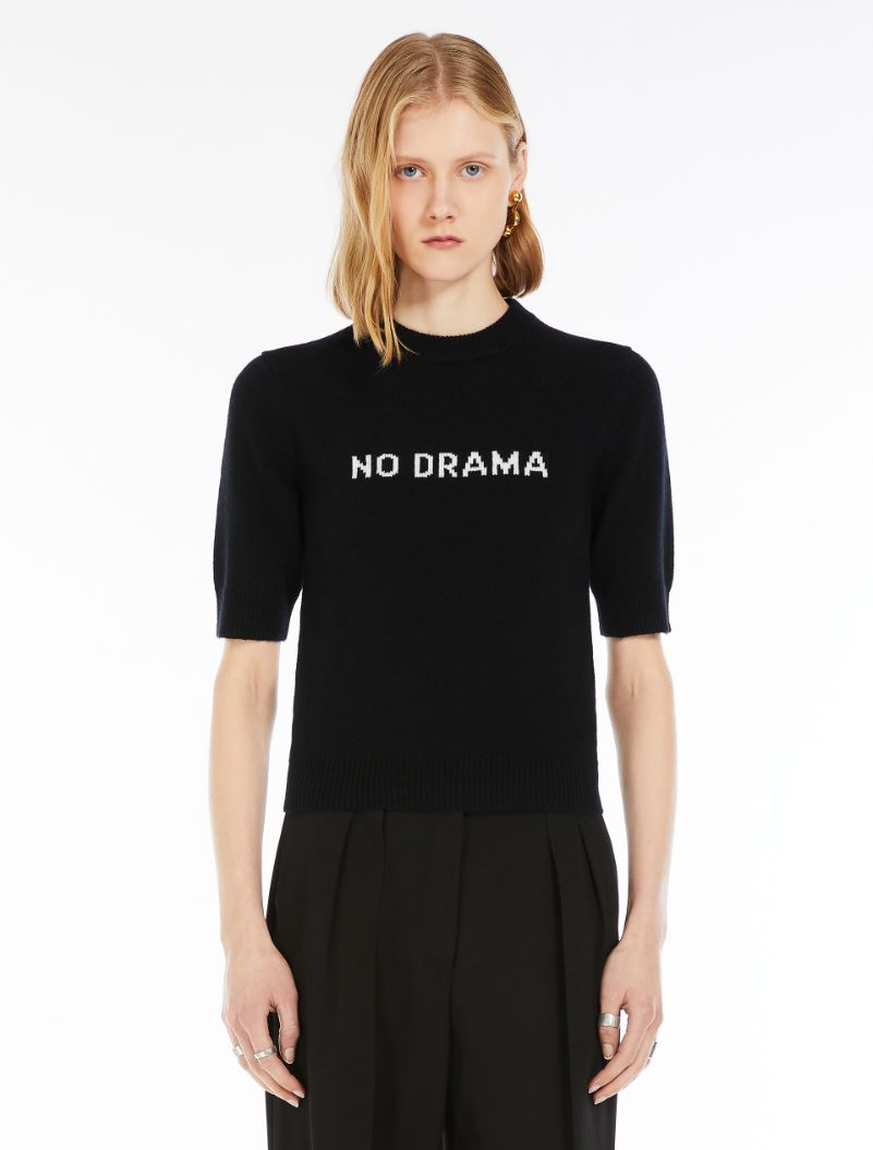 Cashmere and wool short-sleeved jumper - BLACK - Sportmax