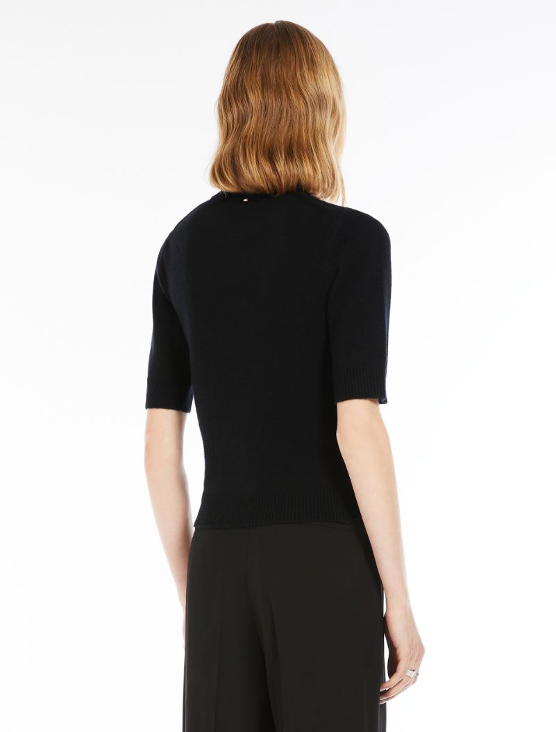 Cashmere and wool short-sleeved jumper - BLACK - Sportmax