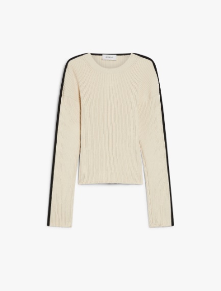 Stretch cotton fitted jumper - IVORY - Sportmax