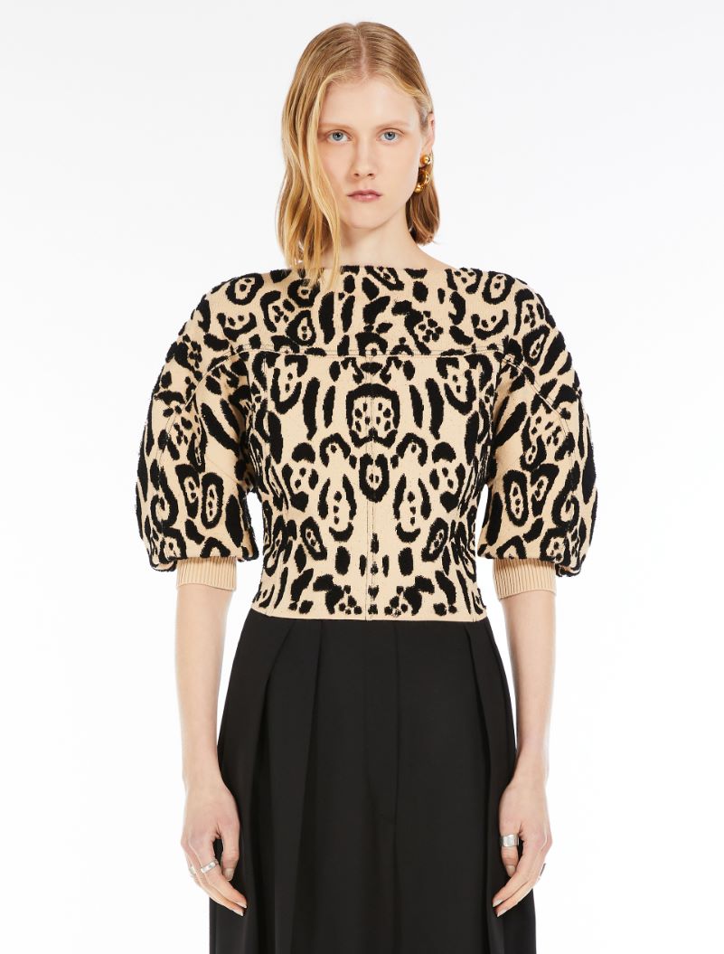 Animal-print jacquard jumper - BEIGE - Sportmax