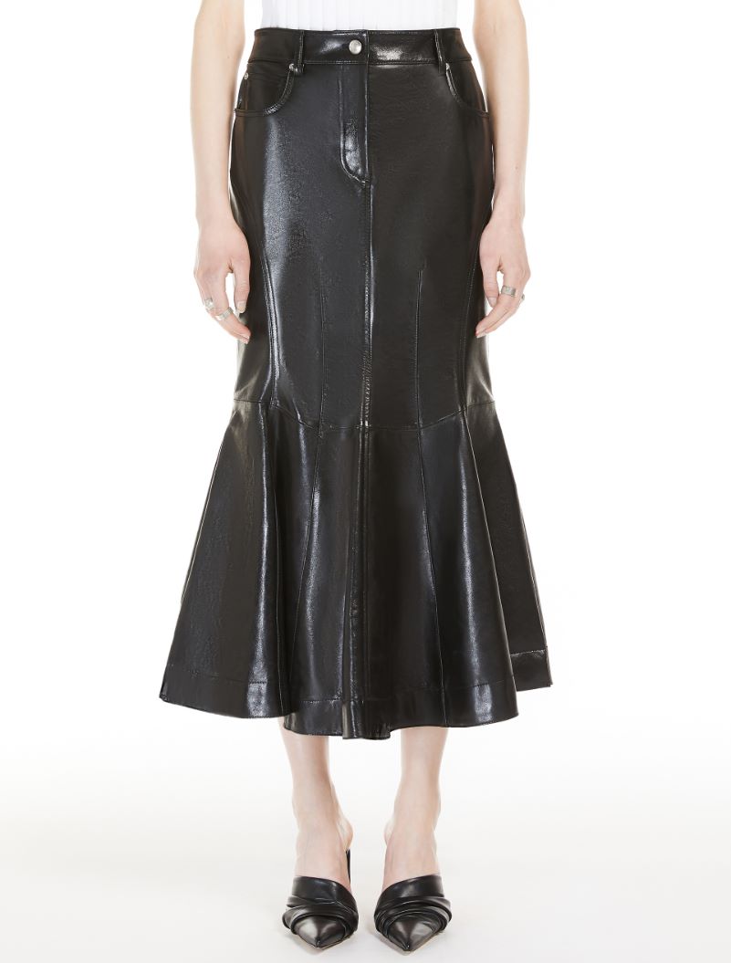 Nappa-leather mermaid skirt - BLACK - Sportmax