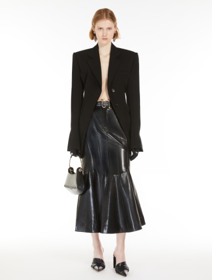 Nappa-leather mermaid skirt - BLACK - Sportmax