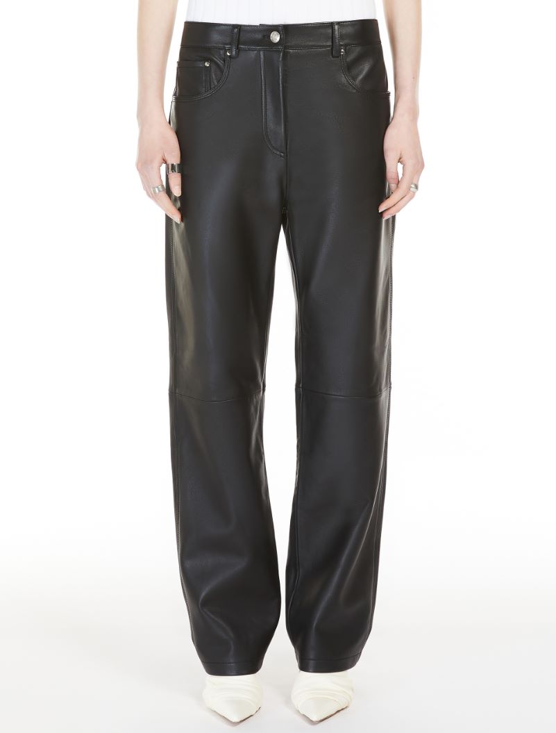 Five-pocket nappa-leather trousers - BLACK - Sportmax