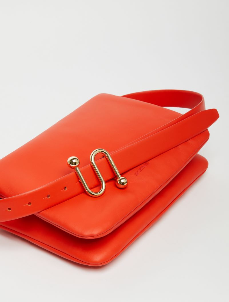 Padded nappa-leather envelope bag - RED ORANGE - Sportmax